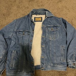 Lined oversized denim jacket